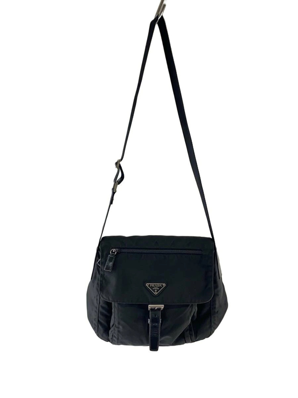 Prada Tessuto messenger bag iconic enameled triangle logo